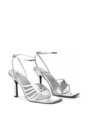 Linzi Silver Phoebe Open Toe Strappy Stiletto Heeled Sandals - Image 3 of 4