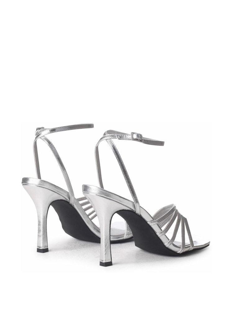 Linzi Silver Phoebe Open Toe Strappy Stiletto Heeled Sandals - Image 4 of 4 Linzi Silver Phoebe Open Toe Strappy Stiletto Heeled Sandals - Image 4 of 4