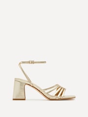 Linzi Gold Aronia Strappy Heeled Sandals With Block Heel - Image 2 of 5
