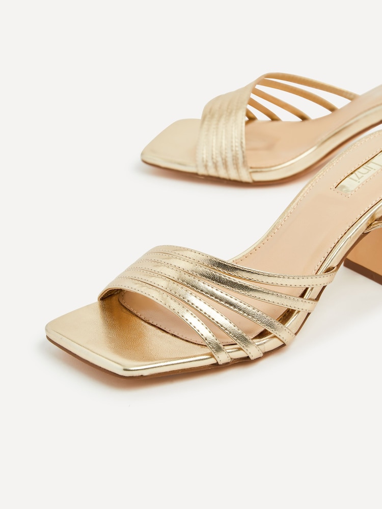 Linzi Gold Aronia Strappy Heeled Sandals With Block Heel - Image 5 of 5