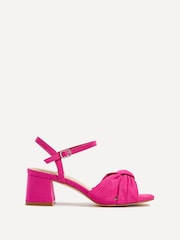 Linzi Pink Charlotte Block Heeled Sandals With Bow Front Detail - Image 2 of 4