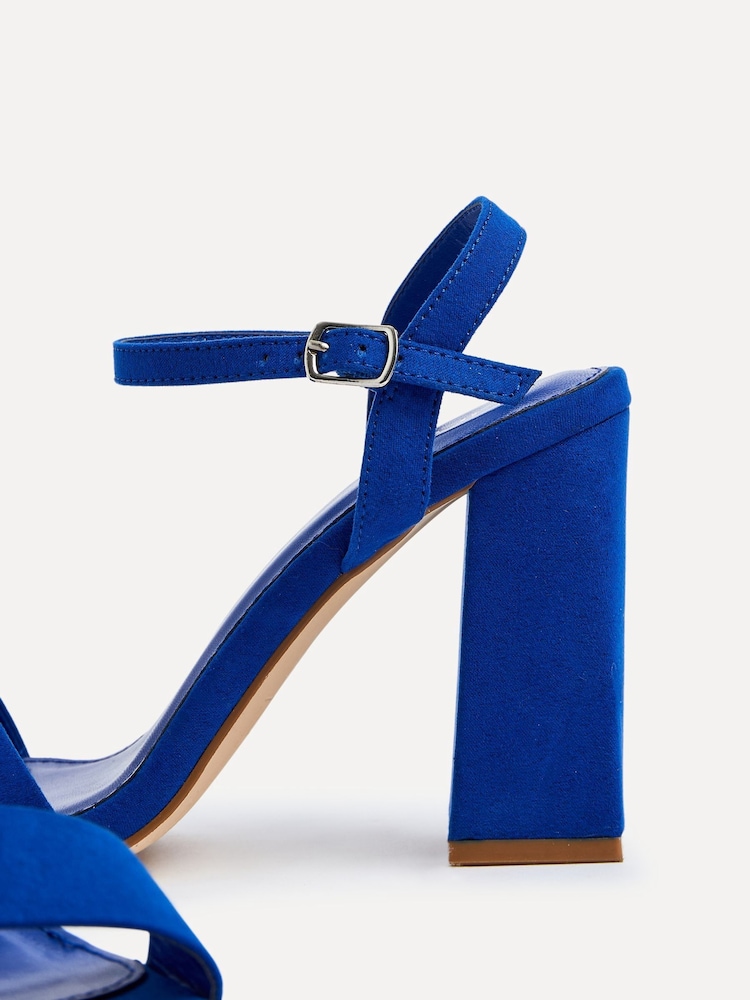 Linzi Blue Beverley Square Toe Block Heeled Sandals - Image 5 of 5
