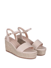 Linzi Cream Illusion Rope Espadrille Platform Wedges - Image 3 of 4