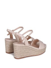 Linzi Cream Illusion Rope Espadrille Platform Wedges - Image 4 of 4