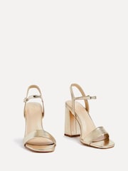 Linzi Gold Beverley Square Toe Block Heeled Sandals - Image 3 of 5