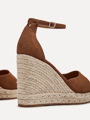 Linzi Light Brown Gracio Rope Platform Espadrille Wedges With Wrap Around Ankle sandals - Image 4 of 5