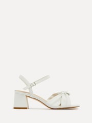 Linzi White Charlotte Block Heeled Sandals With Bow Front Detail - Image 2 of 5