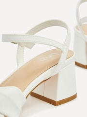 Linzi White Charlotte Block Heeled Sandals With Bow Front Detail - Image 4 of 5