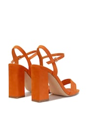 Linzi Orange Beverley Square Toe Block Heeled Sandals - Image 4 of 4