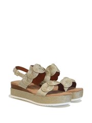 Linzi Gold Athena Rope Detail Wedge Sandals - Image 3 of 4
