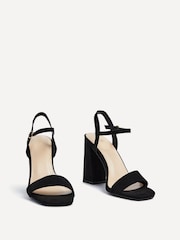 Linzi Black Beverley Square Toe Block Heeled Sandals - Image 3 of 5
