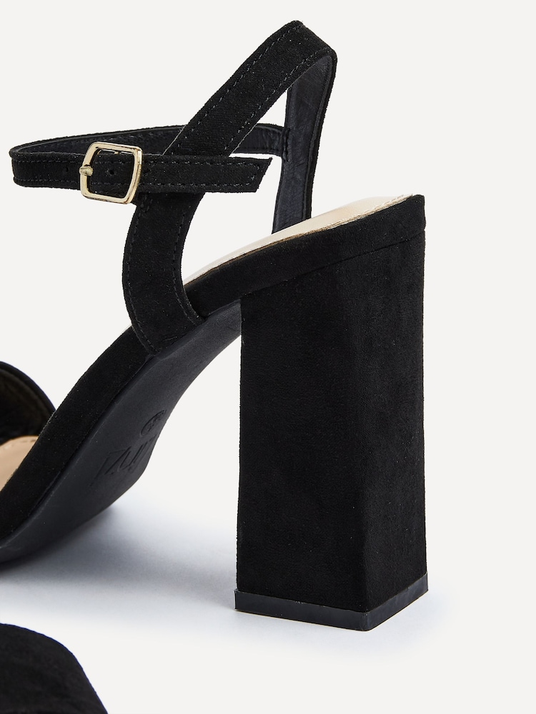 Linzi Black Beverley Square Toe Block Heeled Sandals - Image 5 of 5