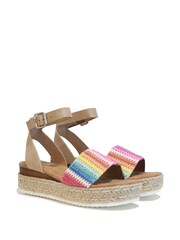 Linzi Brown Fernley Wedge Two Part Espadrilles Inspired Flatform - Image 3 of 4