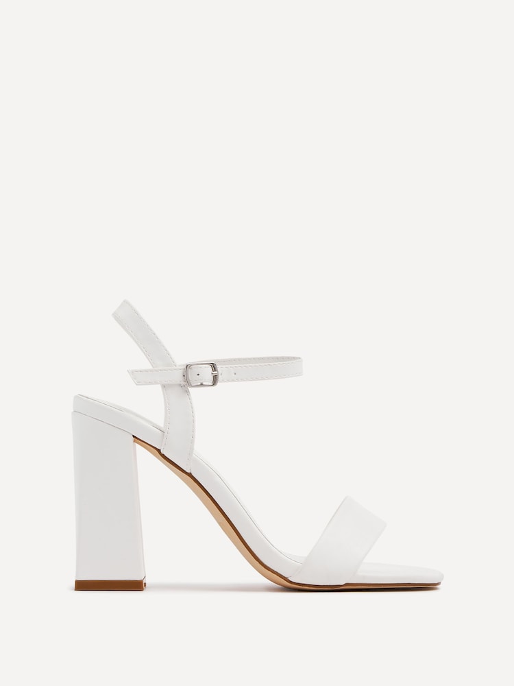Linzi White Beverley Square Toe Block Heeled Sandals - Image 2 of 5