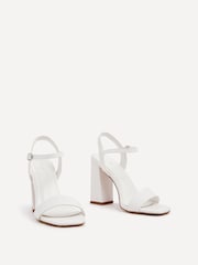 Linzi White Beverley Square Toe Block Heeled Sandals - Image 3 of 5