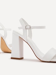 Linzi White Beverley Square Toe Block Heeled Sandals - Image 4 of 5