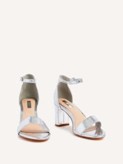 Linzi Silver Franki Open Toe Block Heels - Image 4 of 6
