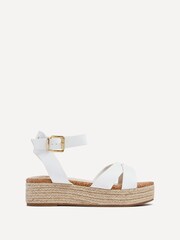 Linzi White Sultry Rope Flatform Sandals With Metallic Cork Insock - Image 2 of 5