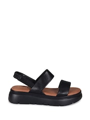 Linzi Black Nimes Open Toe Slingback Flatform Sandals - Image 2 of 4