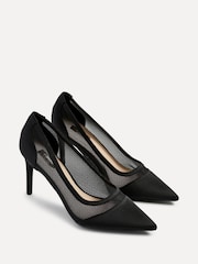 Linzi Black Slick Satin Courts With Mesh Insert - Image 4 of 5