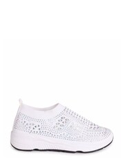 Linzi White Ambitious Sock Trainers With All Over Diamante DetailRubber Sole - Image 2 of 4