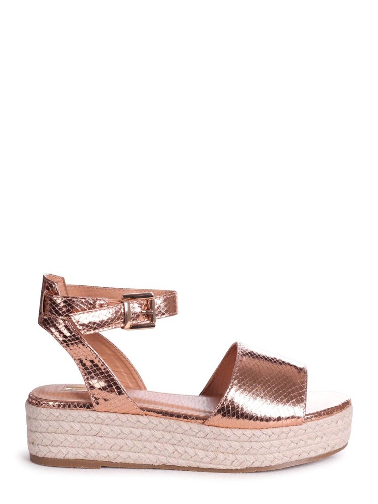 Linzi Gold Dynasty Espadrilles Inspired Two Part Flatform With Buckle Detail - Image 2 of 4