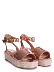Linzi Gold Dynasty Espadrilles Inspired Two Part Flatform With Buckle Detail - Image 3 of 4
