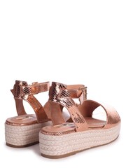Linzi Gold Dynasty Espadrilles Inspired Two Part Flatform With Buckle Detail - Image 4 of 4
