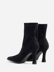 Linzi Black Noelle Square Toe Heeled Sock Ankle Boots - Image 6 of 6
