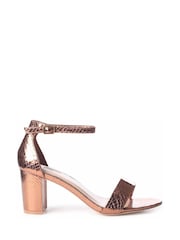 Linzi Brown Lizard Single Sole Block Heels - Image 2 of 4