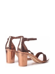 Linzi Brown Lizard Single Sole Block Heels - Image 4 of 4