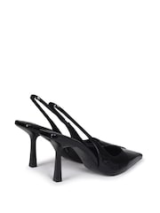 Linzi Black Fling Slingback Court Style Heel Shoes - Image 4 of 4