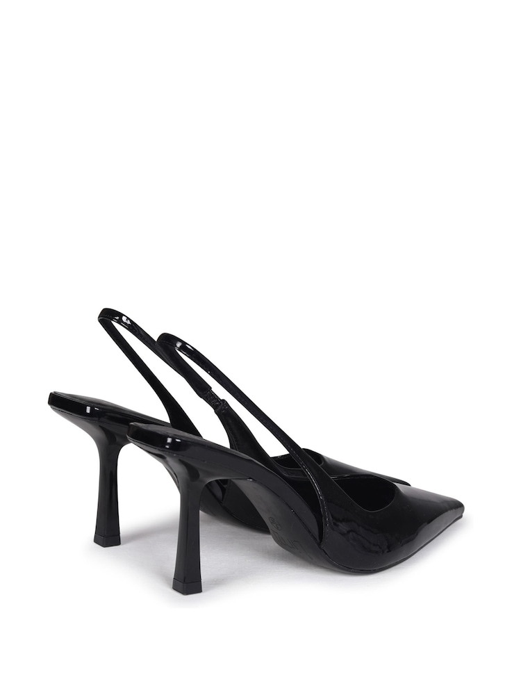 Linzi Black Fling Slingback Court Style Heel Shoes - Image 4 of 4