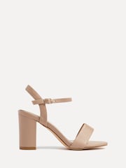 Linzi Mocha Skyline Open Back Barely There Block Heeled Sandals - Image 2 of 5