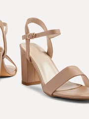 Linzi Mocha Skyline Open Back Barely There Block Heeled Sandals - Image 5 of 5