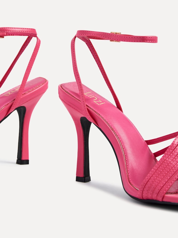Linzi Pink Phoebe Open Toe Strappy Stiletto Heeled Sandals - Image 5 of 5
