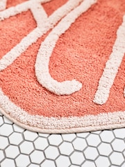 Pink Peach 100% Cotton Bath Mat - Image 2 of 3
