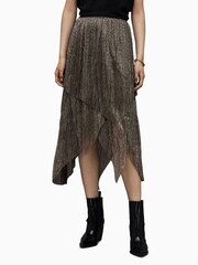AllSaints Gold Veena Skirt - Image 1 of 8