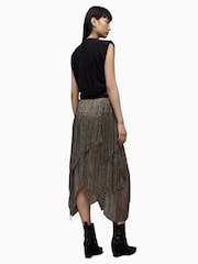 AllSaints Gold Veena Skirt - Image 2 of 8