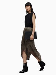 AllSaints Gold Veena Skirt - Image 3 of 8