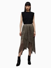 AllSaints Gold Veena Skirt - Image 5 of 8