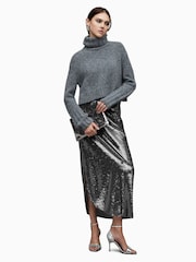 AllSaints Grey Opal Sparkle Skirt - Image 1 of 9