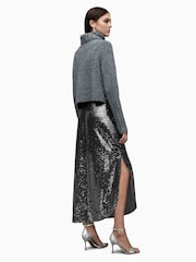 AllSaints Grey Opal Sparkle Skirt - Image 2 of 9