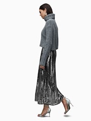 AllSaints Grey Opal Sparkle Skirt - Image 4 of 9