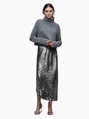 AllSaints Grey Opal Sparkle Skirt - Image 5 of 9