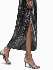 AllSaints Grey Opal Sparkle Skirt - Image 7 of 9