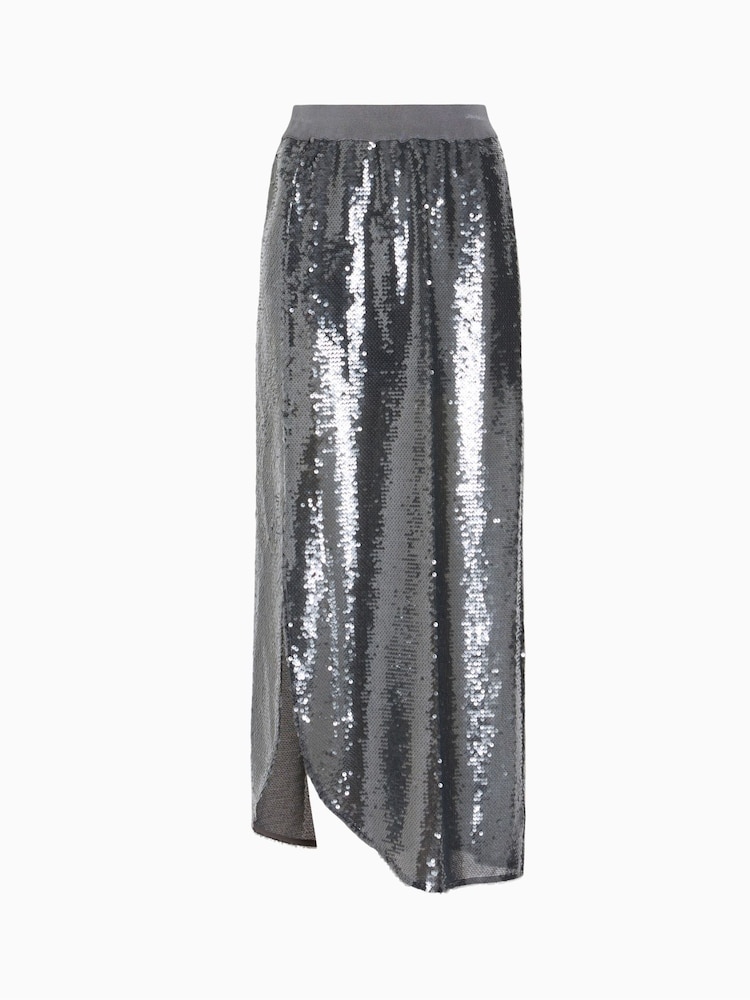 AllSaints Grey Opal Sparkle Skirt - Image 9 of 9