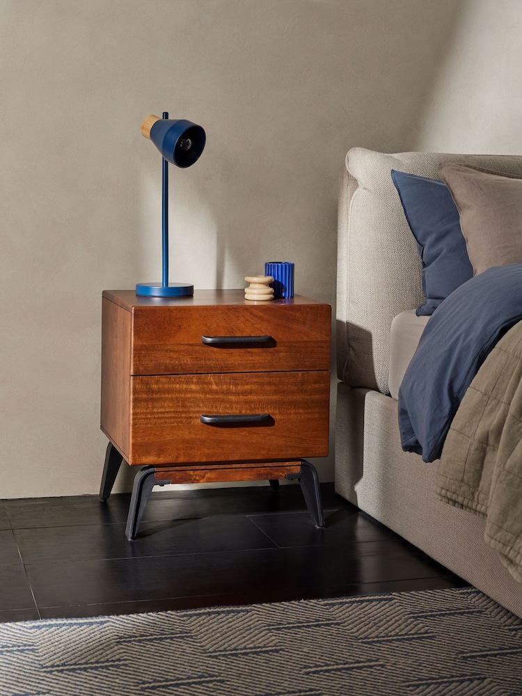 MADE.COM Natural Lucien Mango Wood Bedside Table - Image 1 of 3
