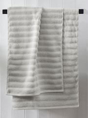 Greige Ribbed Towel with 100% Cotton - Image 2 of 6