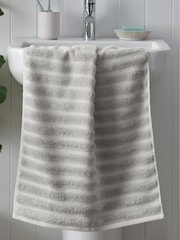 Greige Ribbed Towel with 100% Cotton - Image 4 of 6
